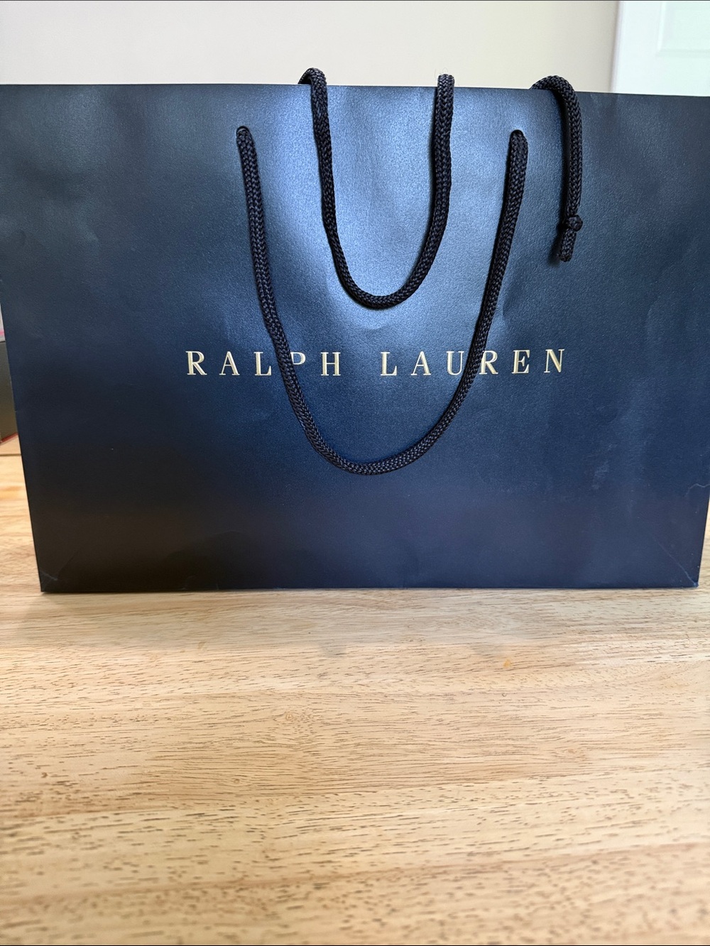 Ralph Lauren Navy and Gold Branded Shopping Bag